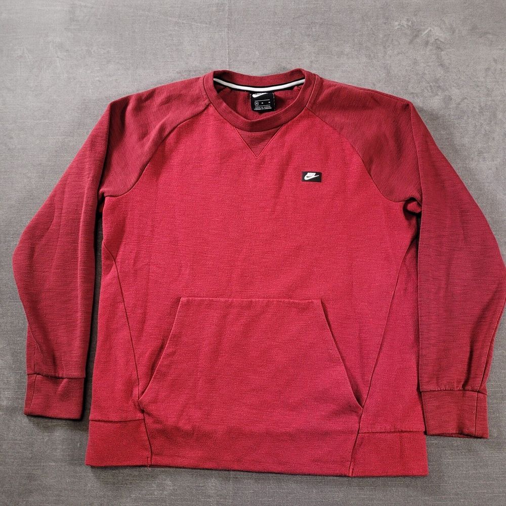 Nike Vintage Pull Over‎ Red Sweater Pockets Mens Size Medium